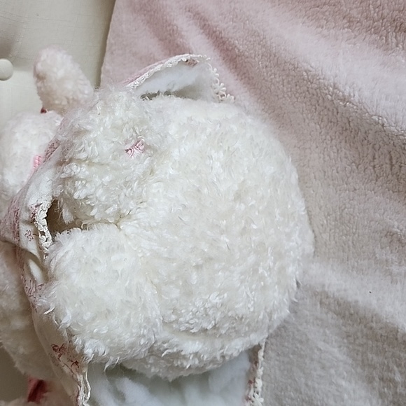 Standing Bunny w/Pearl Eyes, Ivory/Pink Dress - Picture 6 of 8